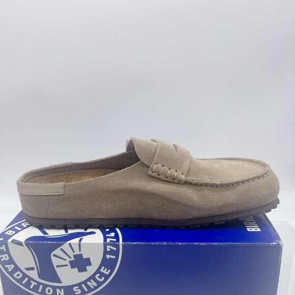 Birkenstock Naples Wrapped Clog Suede Leather Taupe Mens EU 42 US 9- 9.5 Wide - Picture 9 of 11